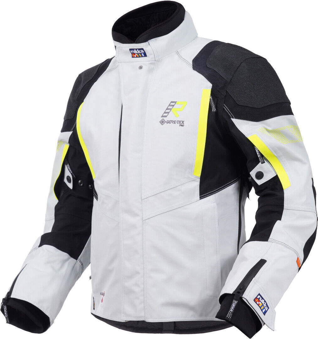 Rukka Shield-R Chaqueta textil para motocicleta - Gris Amarillo (58)