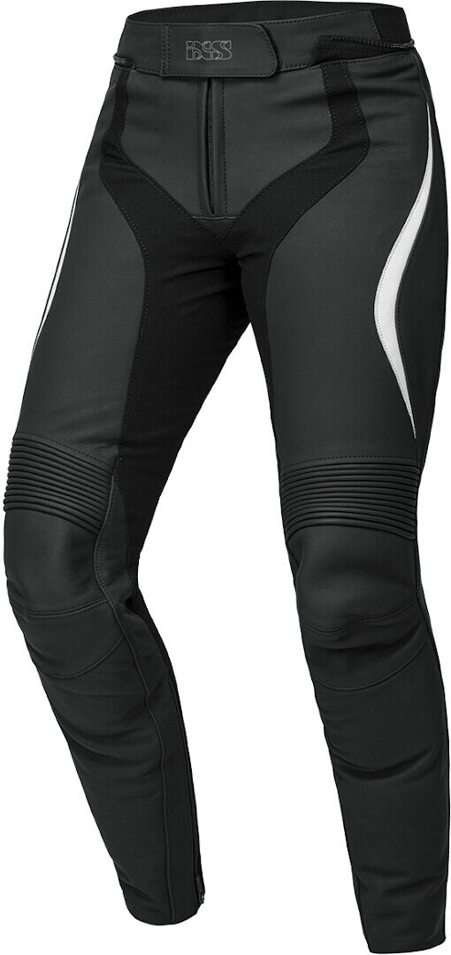 IXS RS-600 1.0 Ladies Pantalones de Cuero de Motocicleta - Negro Blanco (44)