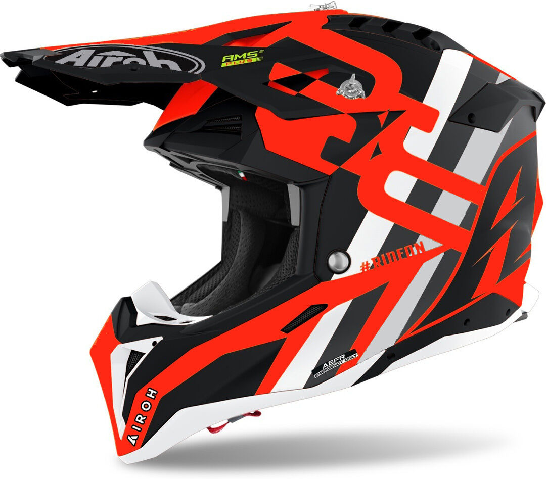 Airoh Aviator 3 Rainbow Carbon Casco de Motocross - Rojo (XS)