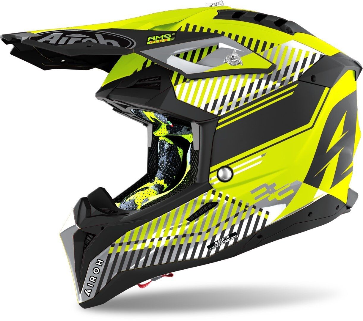 Airoh Aviator 3 Wave Carbon Casco de Motocross - Amarillo (S)