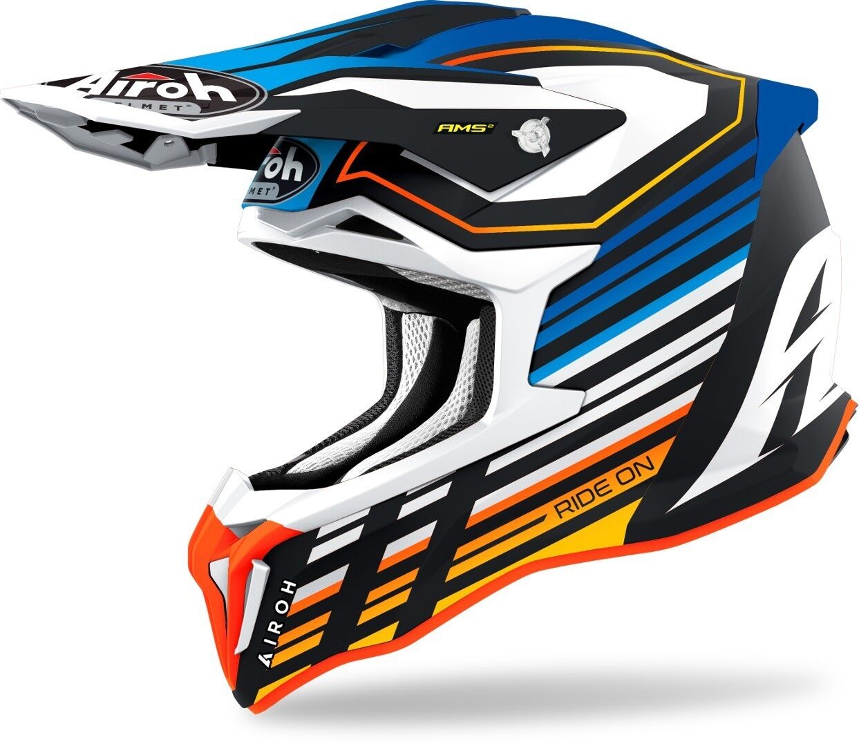Airoh Strycker Shaded Carbon Casco de Motocross - Azul (XS)