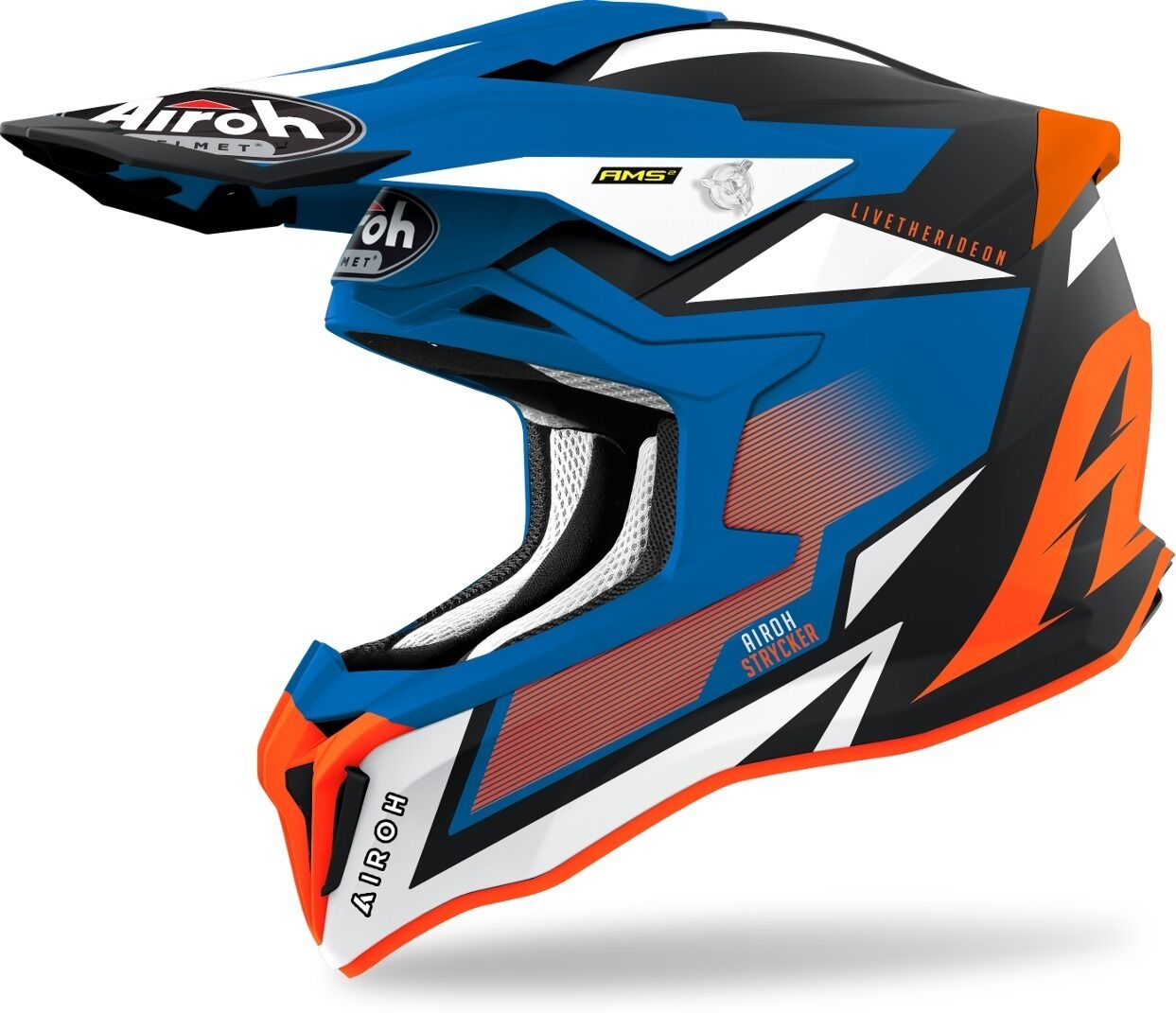 Airoh Strycker Axe Carbon Casco de Motocross - Azul (XS)