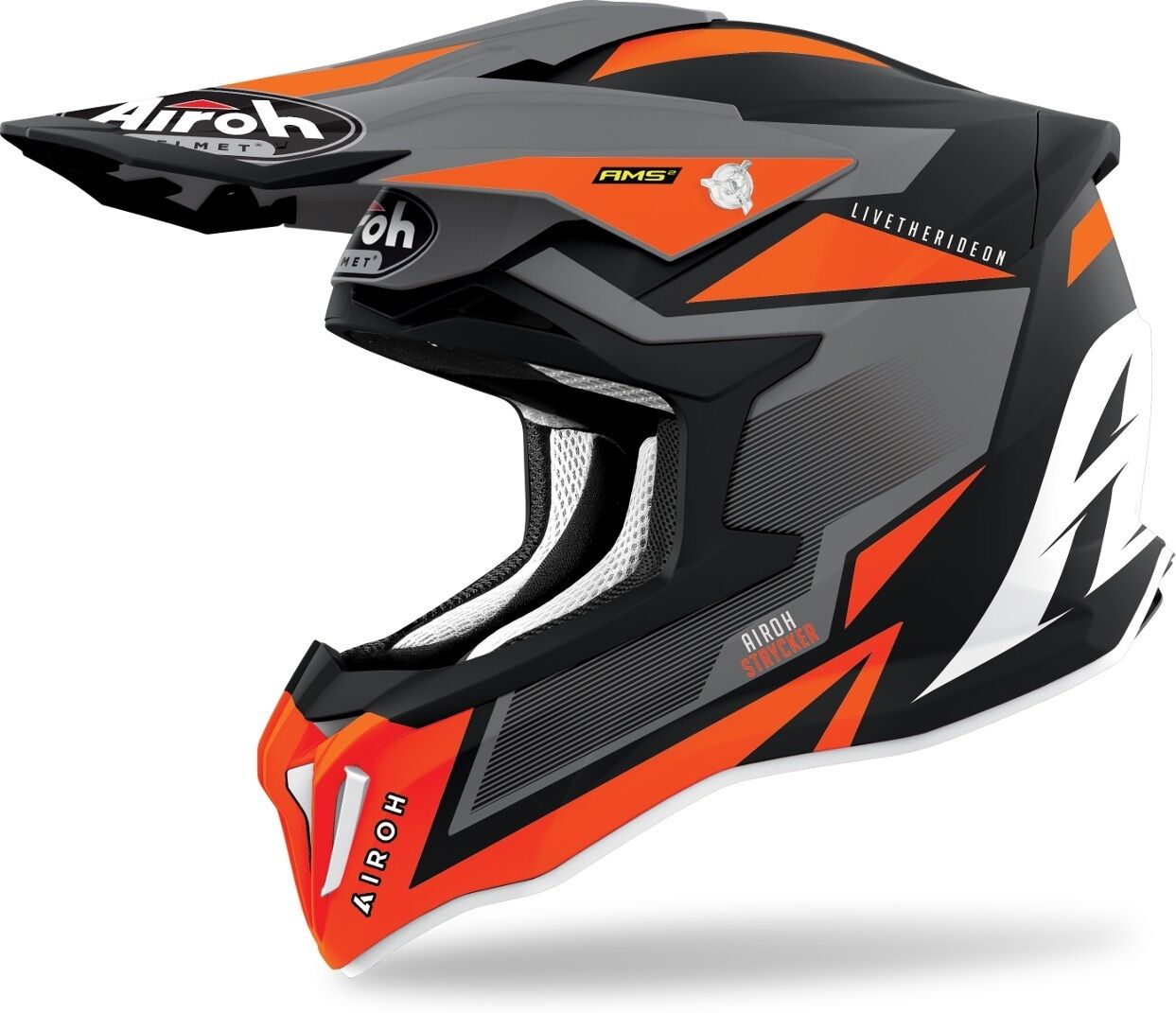 Airoh Strycker Axe Carbon Casco de Motocross - Naranja