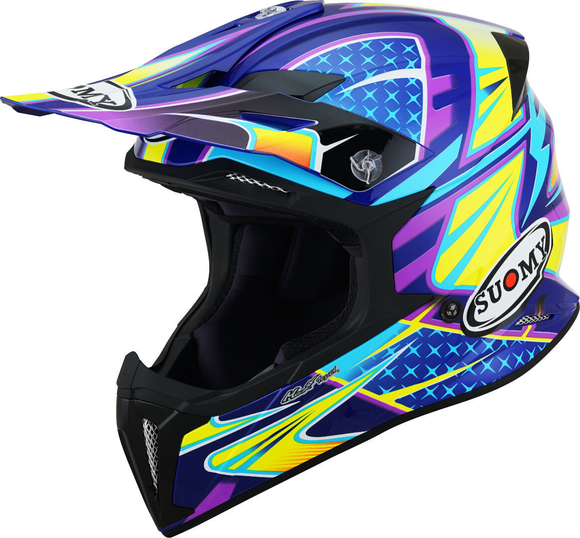 Suomy X-Wing Duel Casco de Motocross - Lila Amarillo (XS)