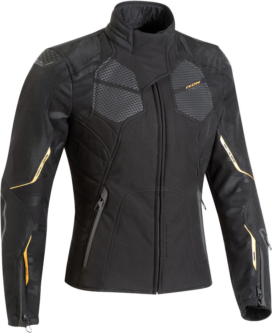 Ixon Cell Chaqueta textil de la motocicleta de las señoras - Negro Oro (XL)