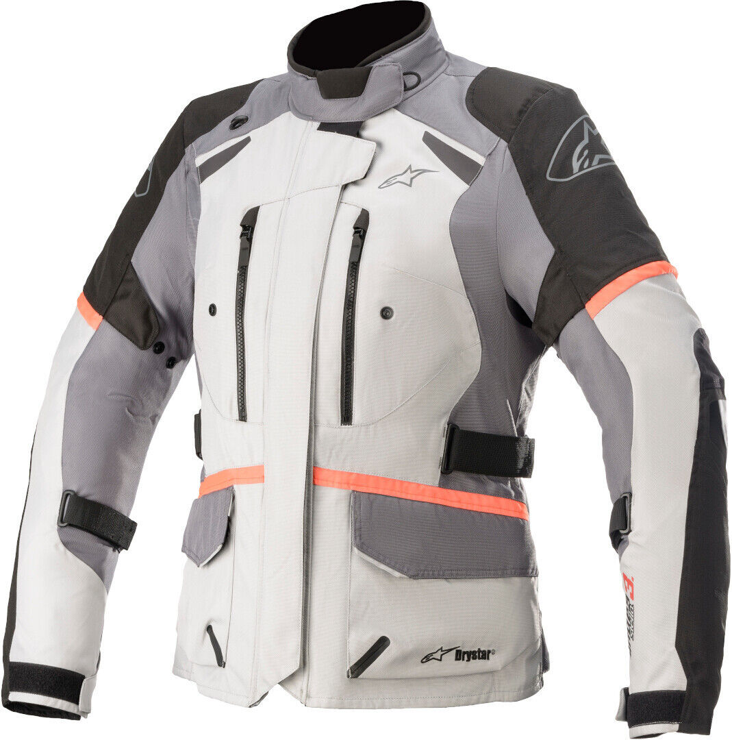 Alpinestars Stella Andes V3 Drystar Chaqueta textil de la motocicleta de las señoras - Negro Gris Blanco (M)