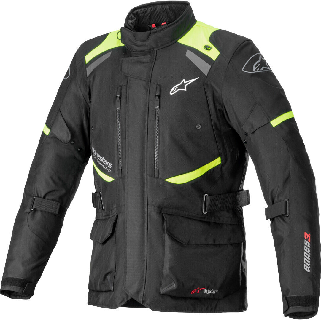 Alpinestars Andes V3 Drystar Chaqueta textil de motocicleta - Negro Amarillo (M)