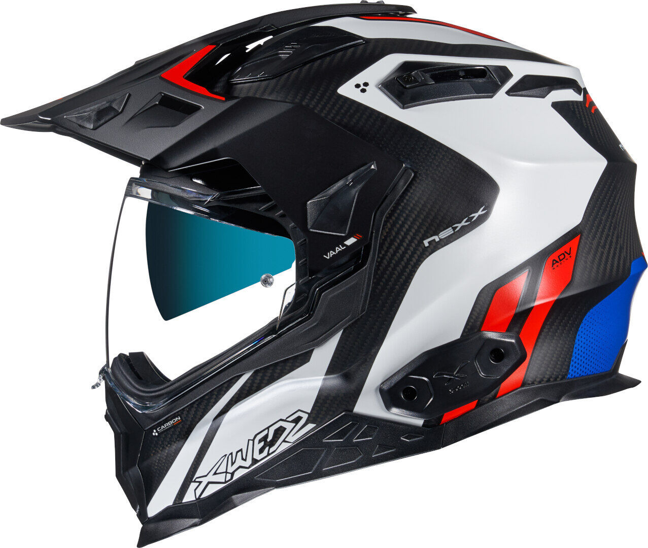 NEXX X.Wed 2 Vaal Carbon Casco - Negro Rojo Azul (XS)