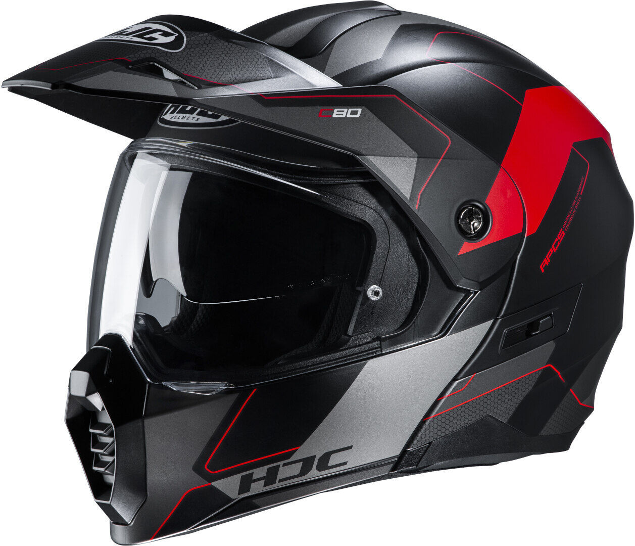 HJC C80 Rox casco - Negro Rojo (M)