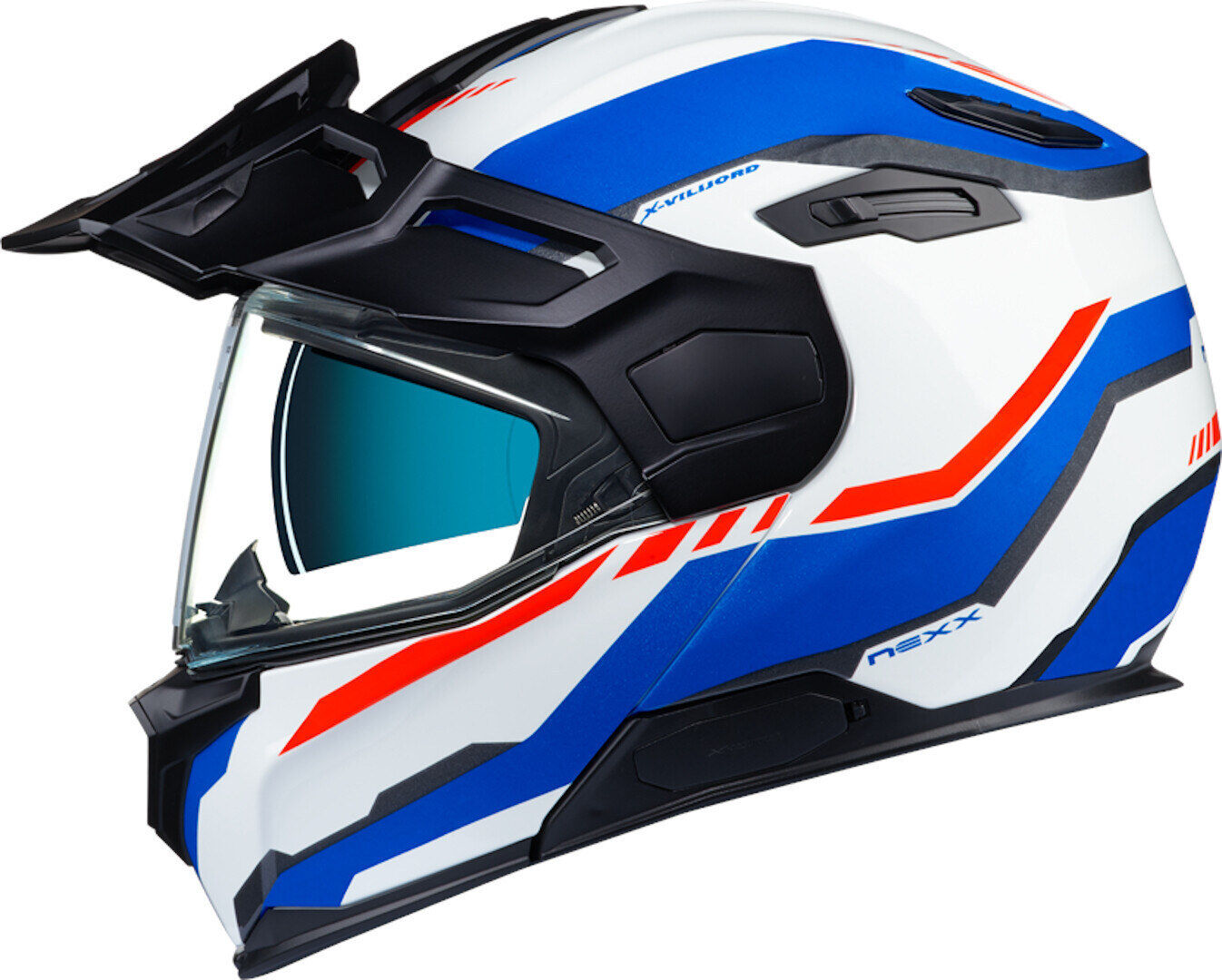 NEXX X.Vilijord Continental casco - Blanco Rojo Azul (XL)