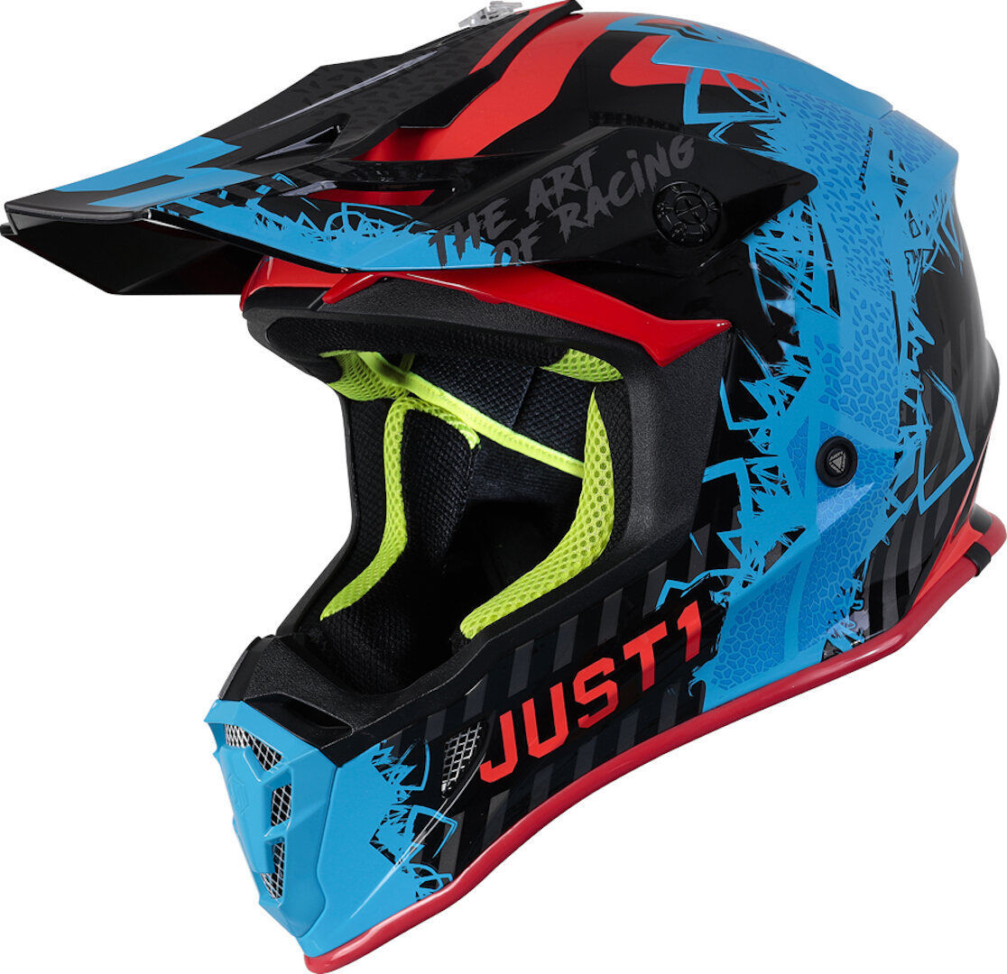 Just1 J38 Mask Casco de Motocross - Negro Azul (XS)