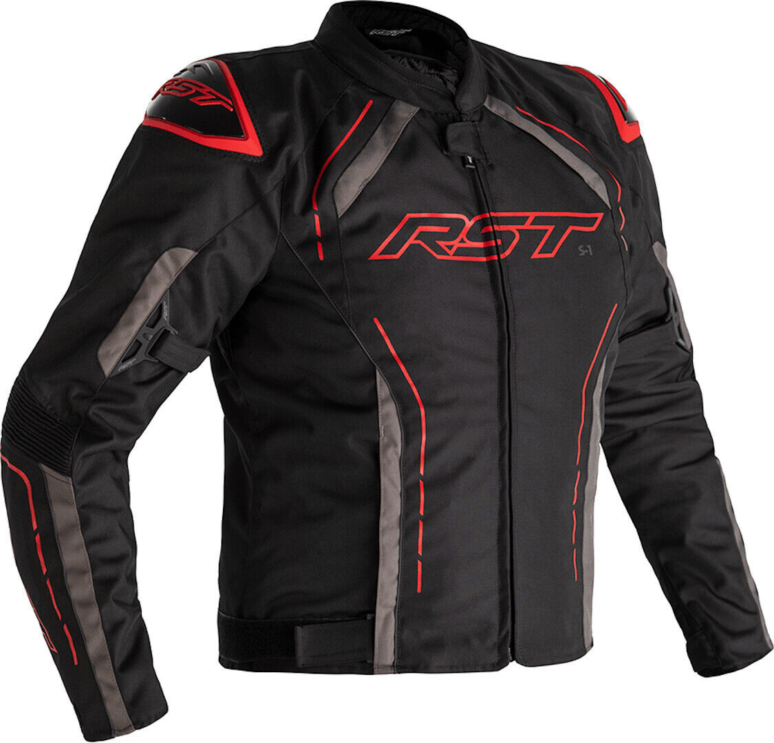 RST S-1 Chaqueta textil de motocicleta - Negro Gris Rojo (2XL)