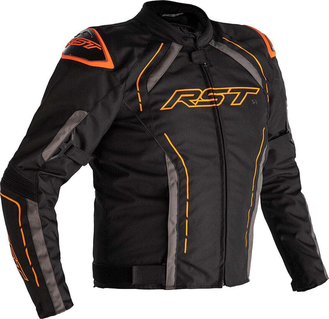 RST S-1 Chaqueta textil de motocicleta - Negro Gris Naranja (L)