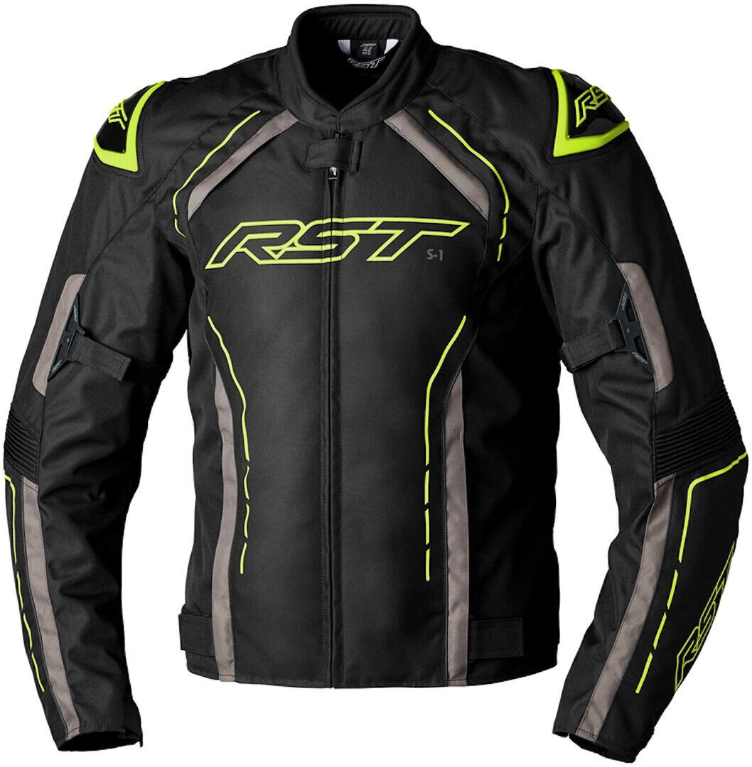 RST S-1 Chaqueta textil de motocicleta - Negro Amarillo (3XL)
