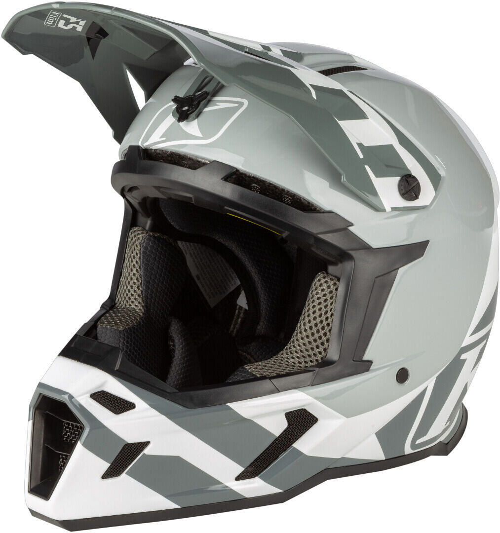 Klim F5 Koroyd Ascent Carbon Casco de Motocross - Gris Blanco