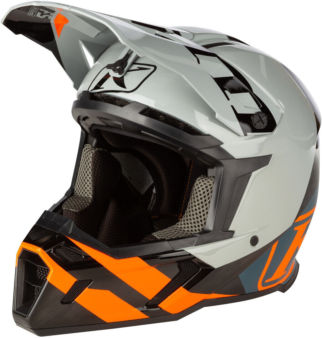 Klim F5 Koroyd Ascent Carbon Casco de Motocross - Azul Naranja (2XL)