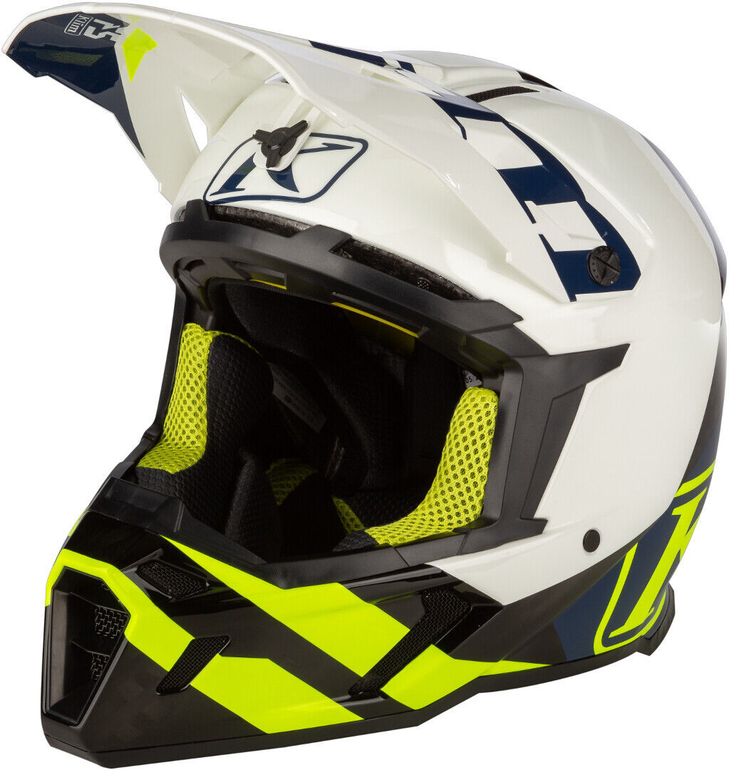 Klim F5 Koroyd Ascent Carbon Casco de Motocross - Azul Amarillo (XL)