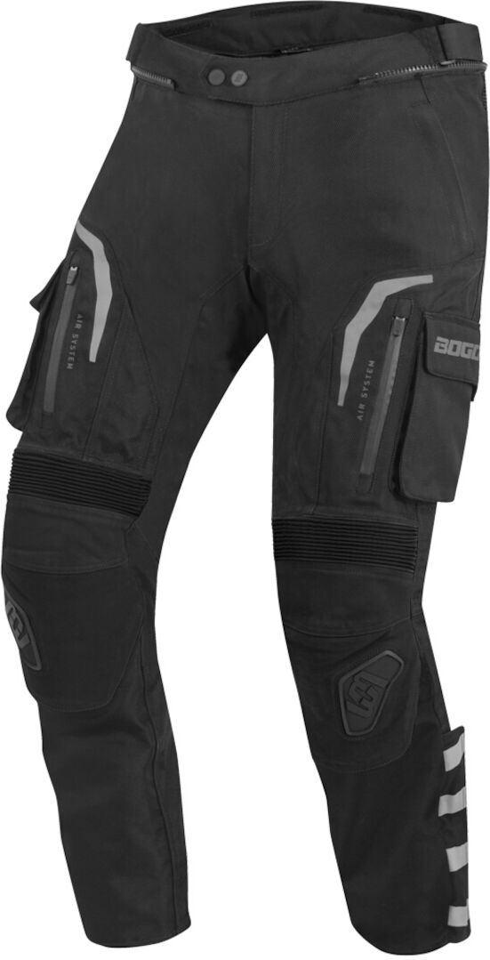 Bogotto Explorer-Z Pantalones impermeables de cuero / textil para motocicletas - Negro (XL)