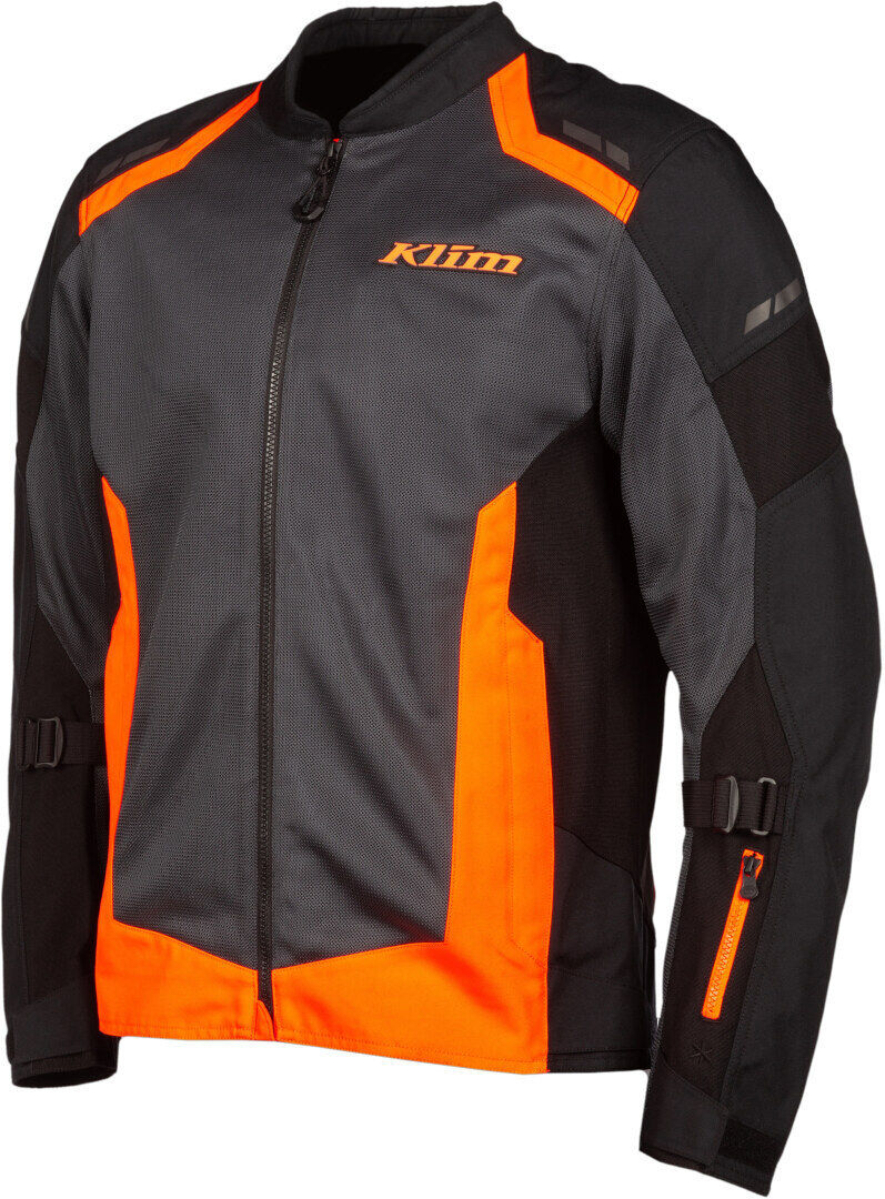 Klim Induction Chaqueta textil de motocicleta - Negro Gris Naranja (2XL)