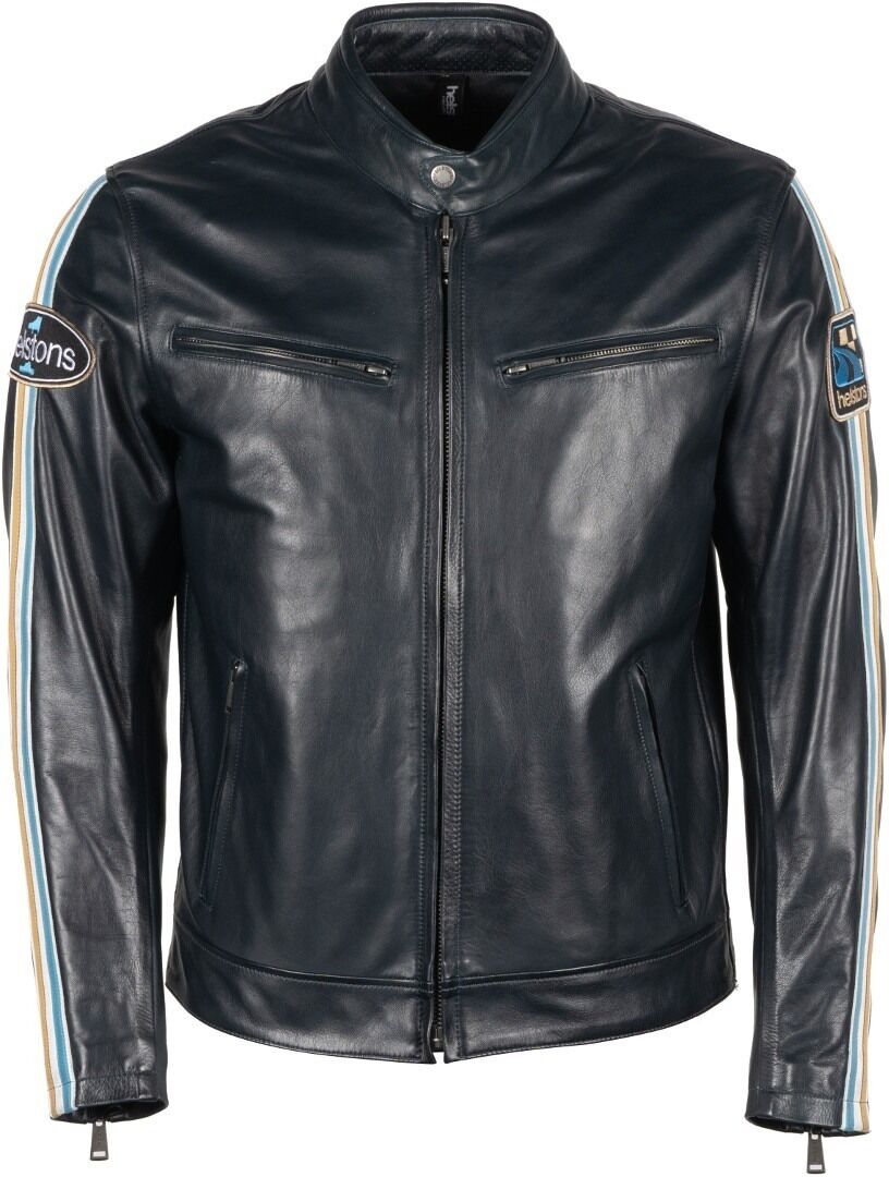 Helstons Race Chaqueta de cuero de la motocicleta - Azul (L)