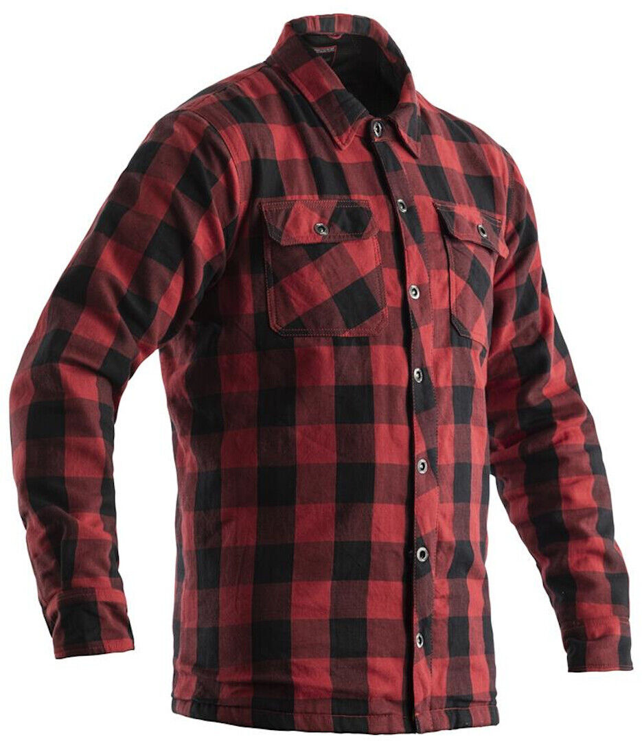 RST Lumberjack Camisa de motocicleta - Negro Rojo (XL)