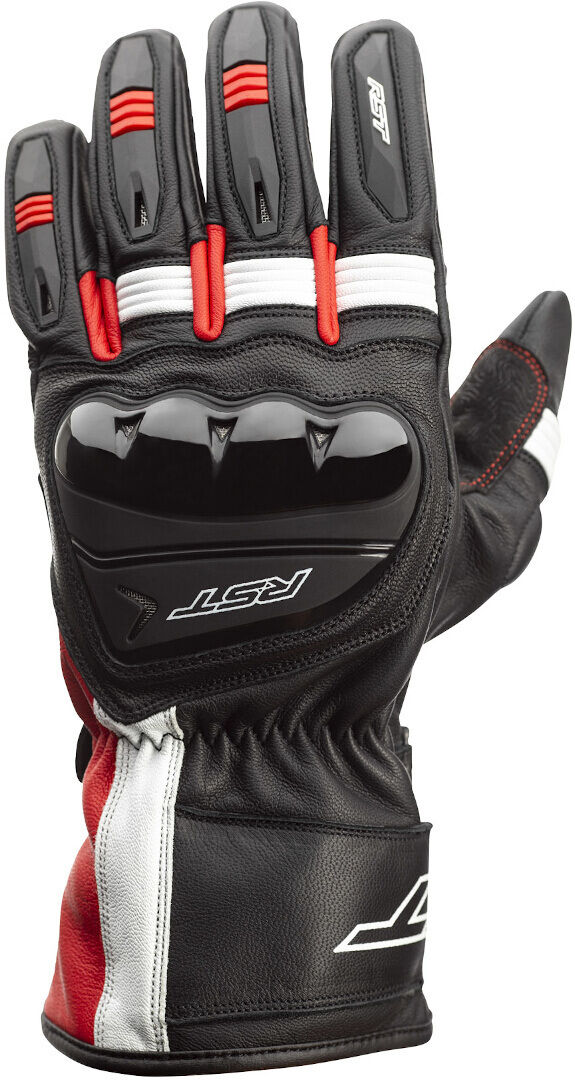 RST Pilot Guantes de moto - Negro Blanco Rojo (S)