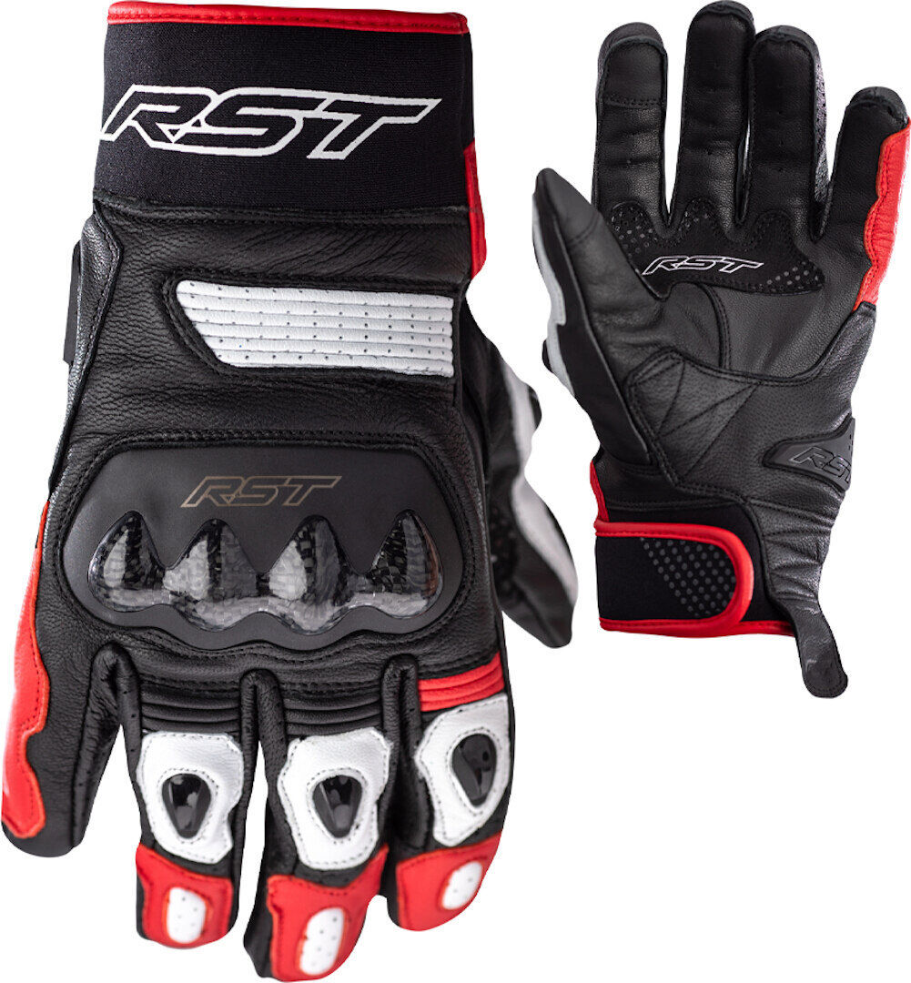 RST Freestyle II Guantes de moto - Negro Blanco Rojo (2XL)