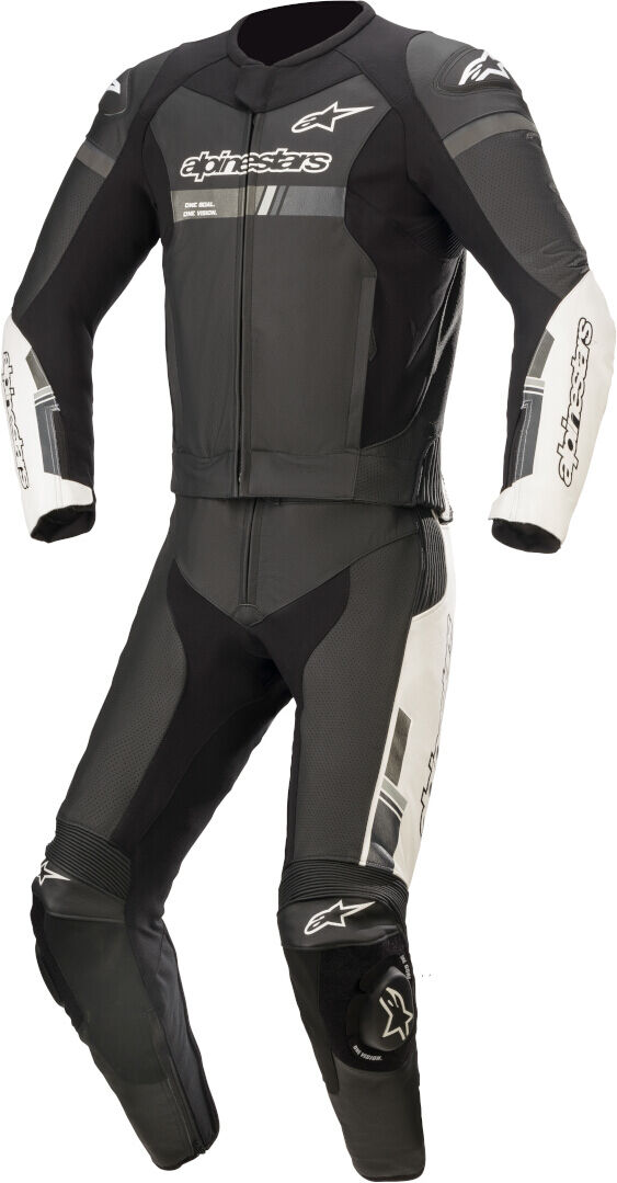 Alpinestars GP Force Chaser Traje de cuero de motocicleta de dos piezas - Negro Blanco (48)