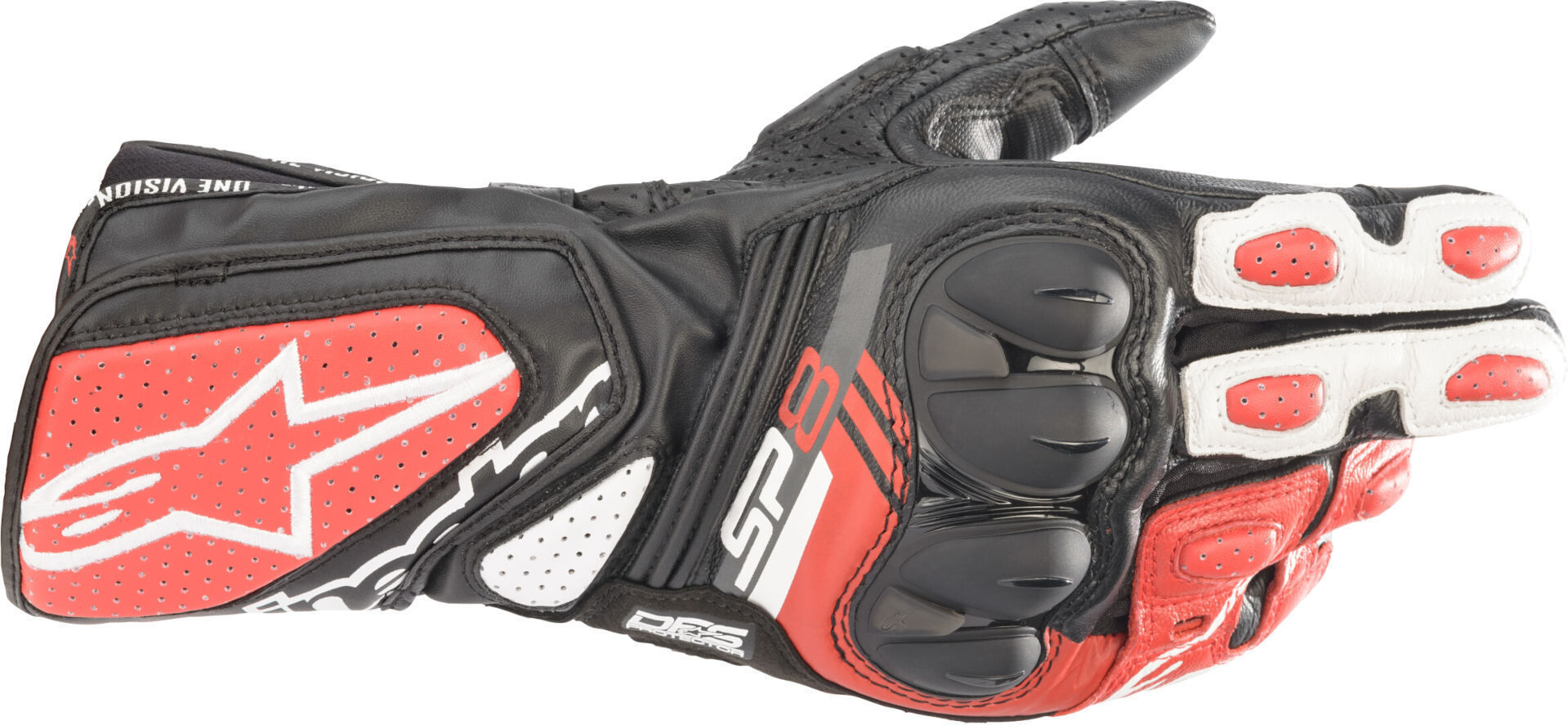 Alpinestars SP-8 V3 Guantes de motocicleta - Negro Blanco Rojo (L)