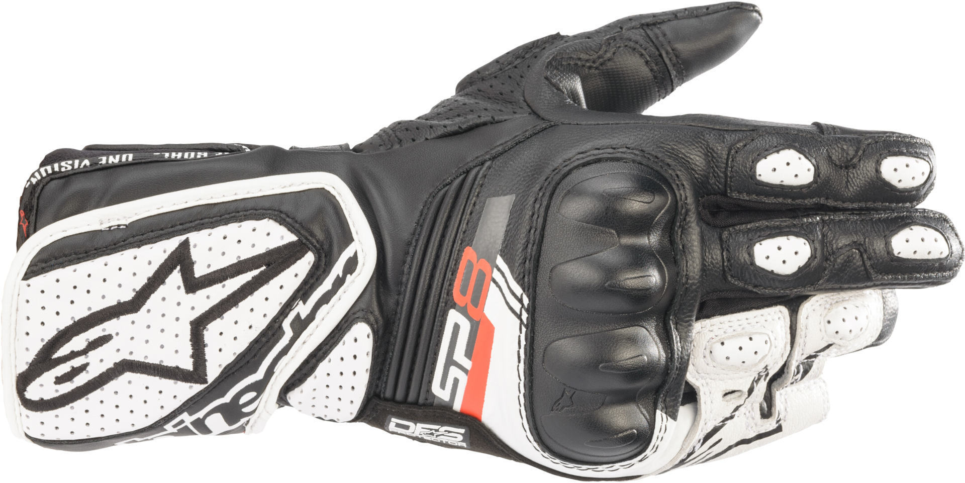 Alpinestars Stella SP-8 V3 Guantes de motocicleta para damas - Negro Blanco (L)