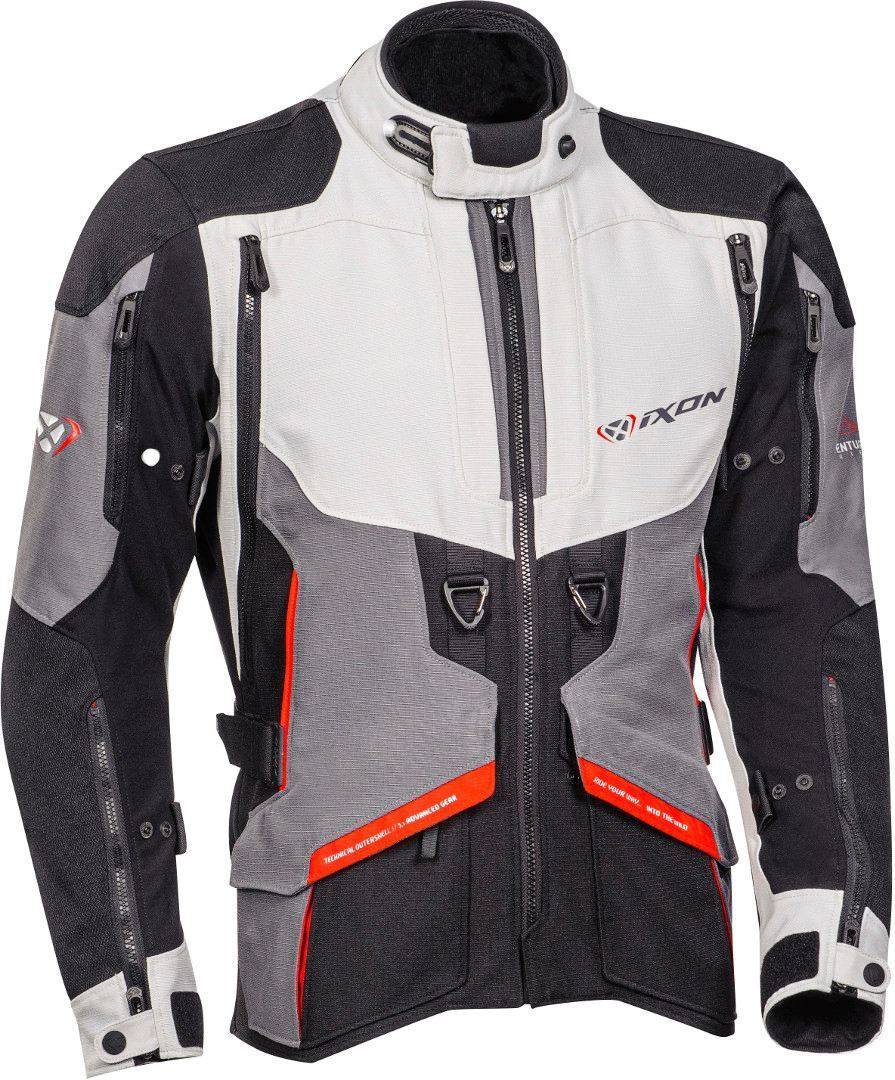 Ixon Ragnar Chaqueta textil de motocicleta - Negro Gris Rojo (4XL)