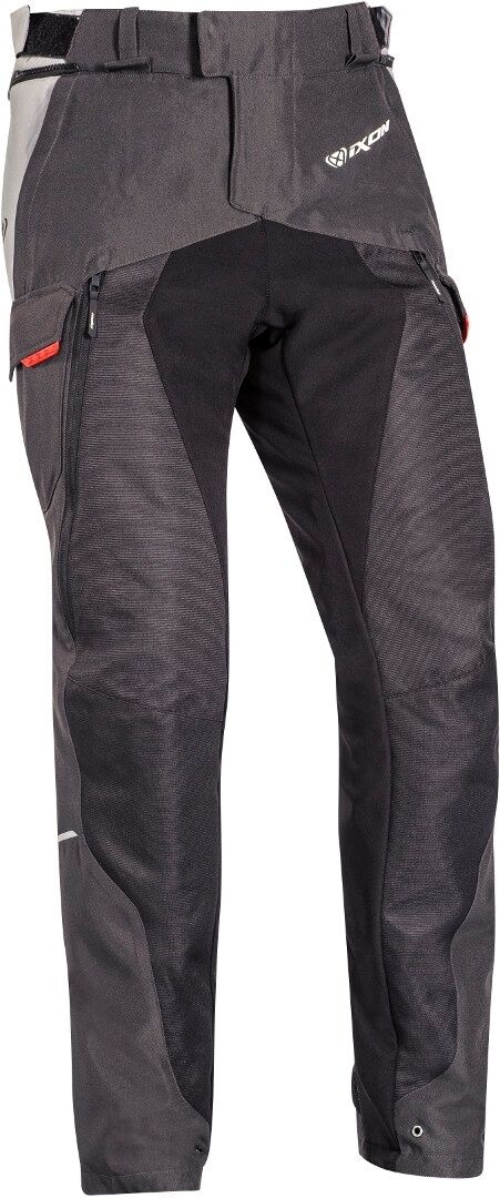 Ixon Balder Pantalones textiles para motocicletas - Negro Gris Rojo (2XL)