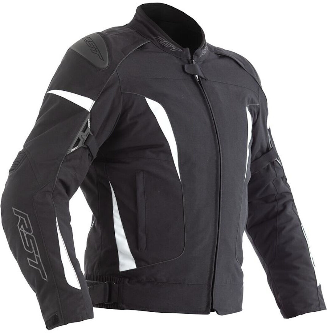 RST GT Chaqueta textil de motocicleta para damas - Negro Blanco (L)