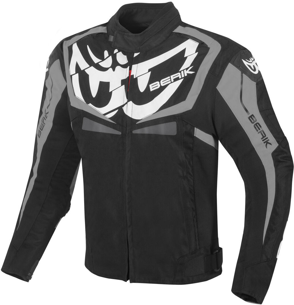 Berik Radic Evo Chaqueta textil impermeable para motocicletas - Negro Gris Blanco (52)