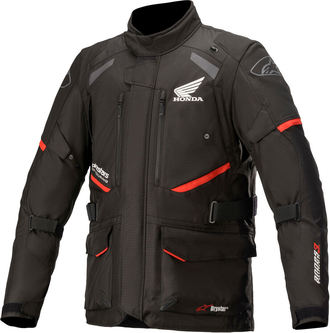 Alpinestars Honda Andes v3 Drystar Chaqueta textil de motocicleta - Negro Rojo (M)