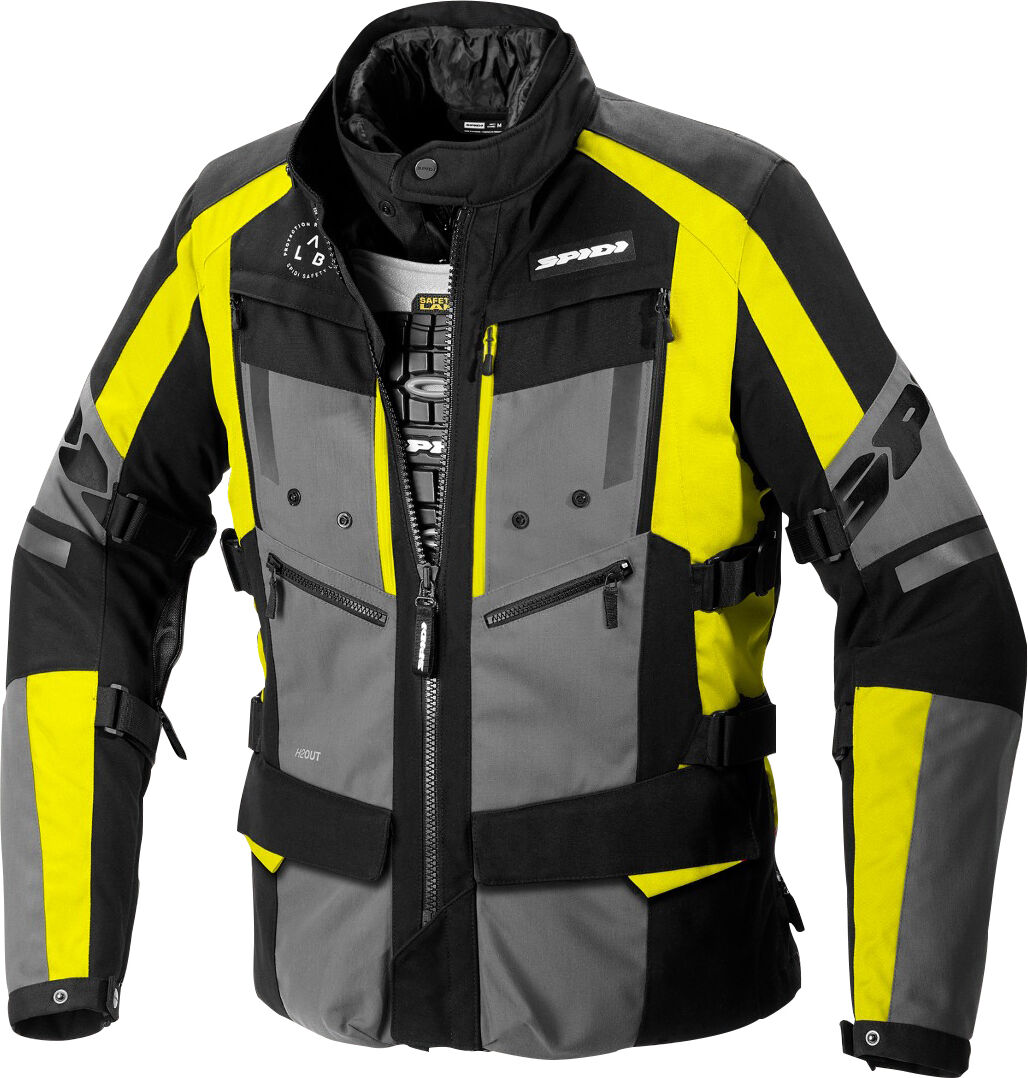 Spidi 4 Season Evo H2Out Chaqueta textil de motocicleta - Negro Amarillo (XL)