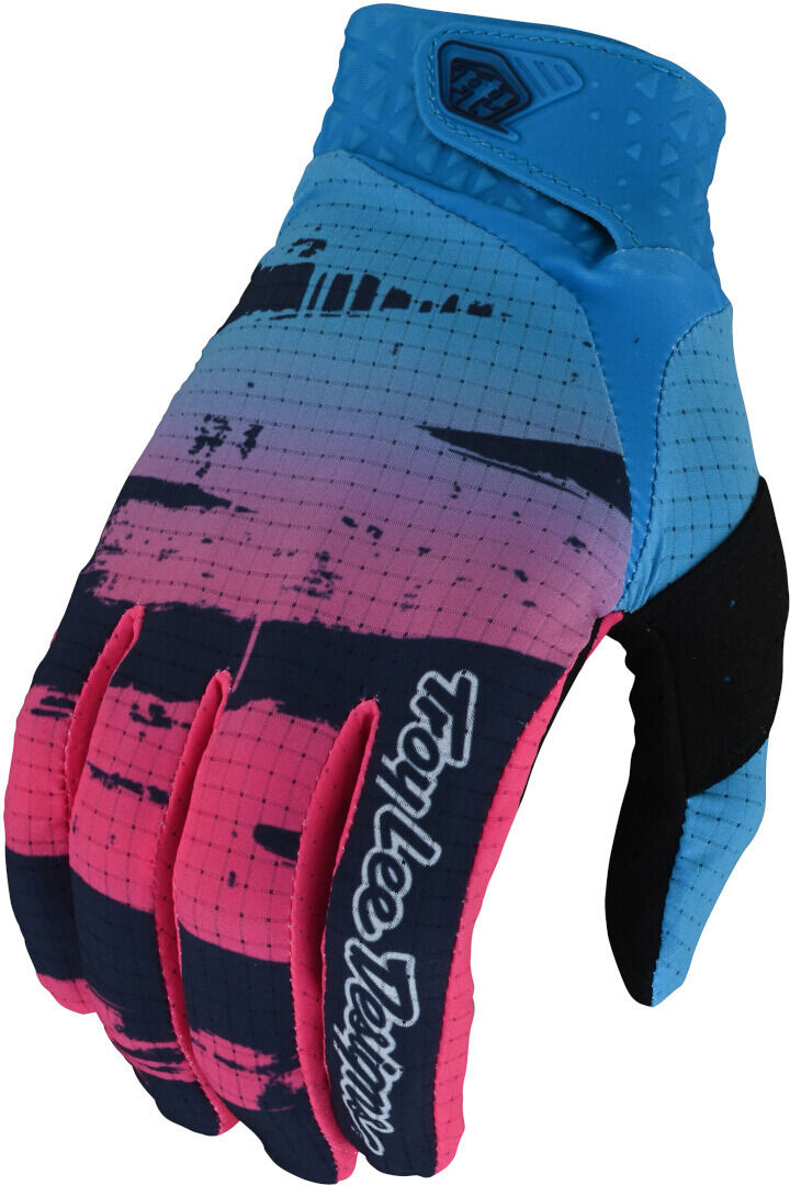 Lee One & Done Air Brushed Guantes juveniles de Motocross - Rosa Azul (XL)