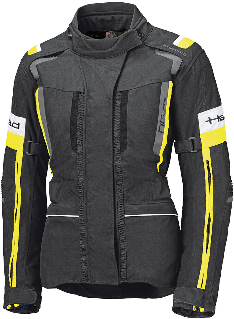 Held 4-Touring II Chaqueta textil para motocicletas para damas - Negro Amarillo (S)