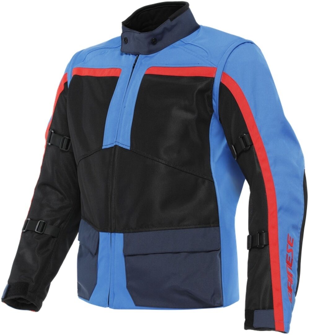 Dainese Outlaw Tex Chaqueta textil de motocicleta - Negro Rojo Azul (54)