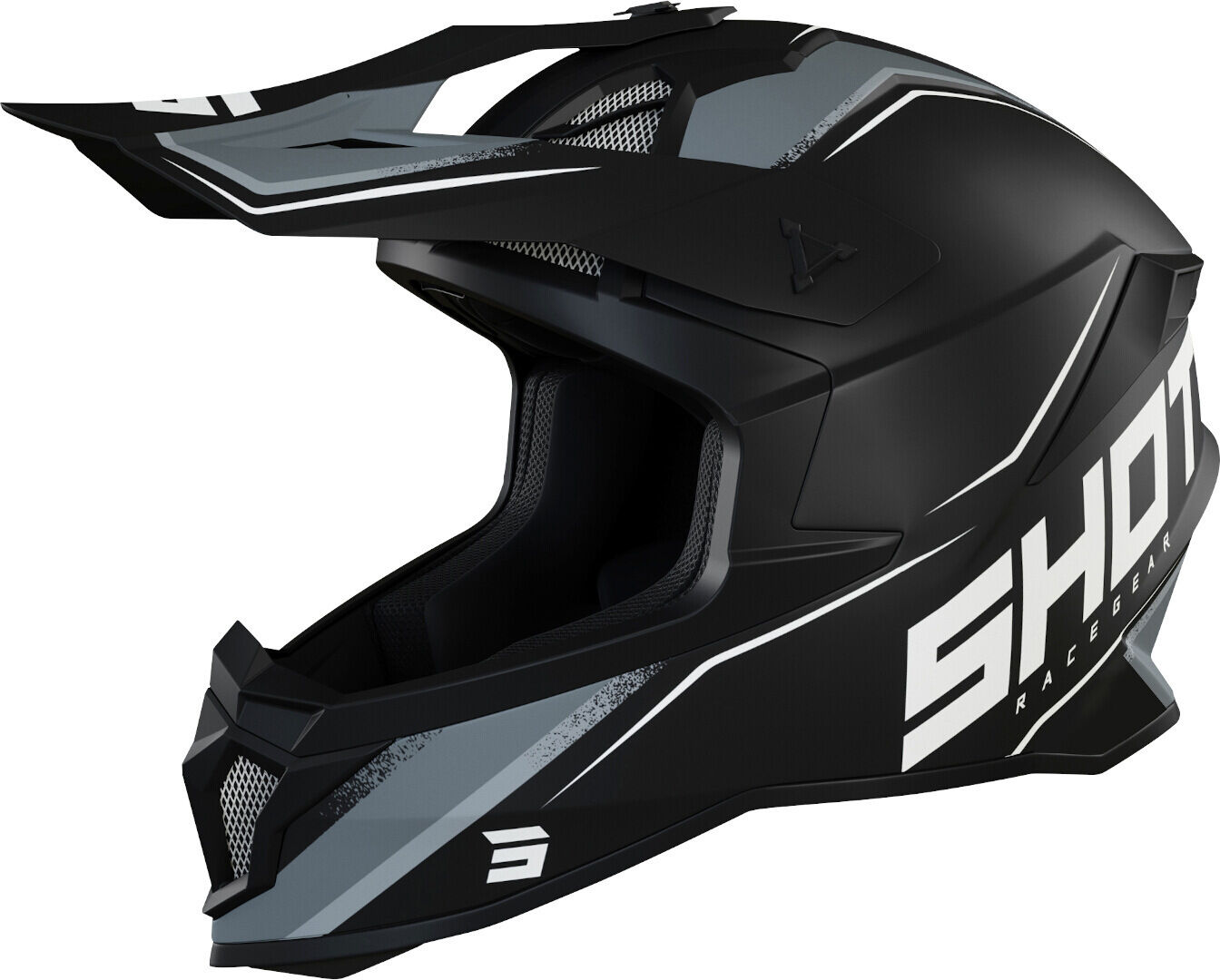 Shot Lite Prism Casco de Motocross - Negro Blanco (2XL)