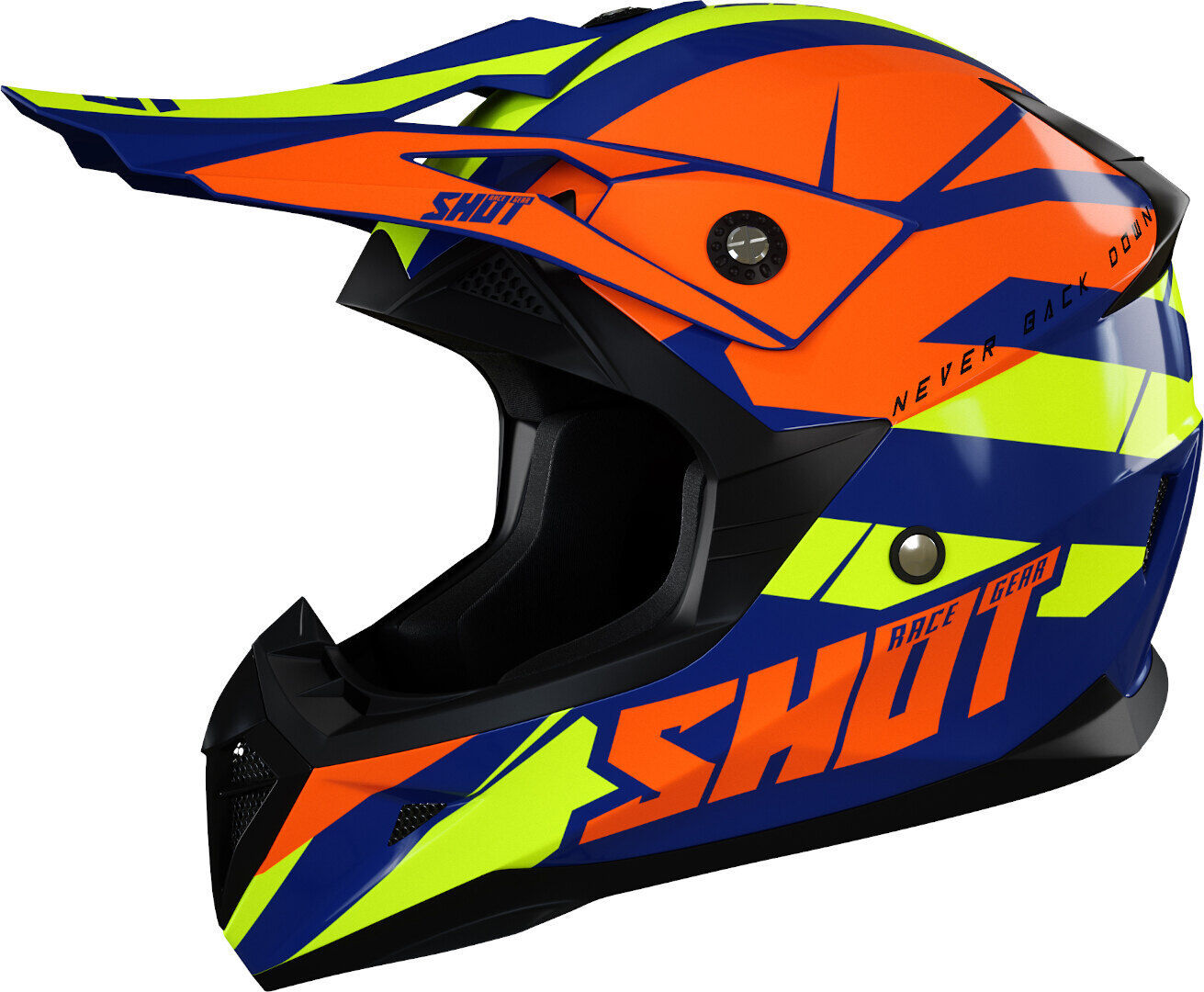 Shot Pulse Revenge Casco de Motocross - Azul Naranja (XL)