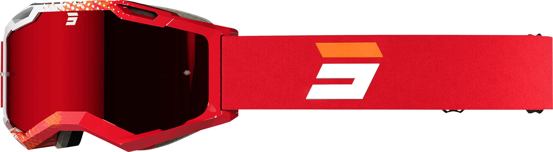 Shot Iris 2.0 Fusion Gafas de motocross - Blanco Rojo (un tamaño)