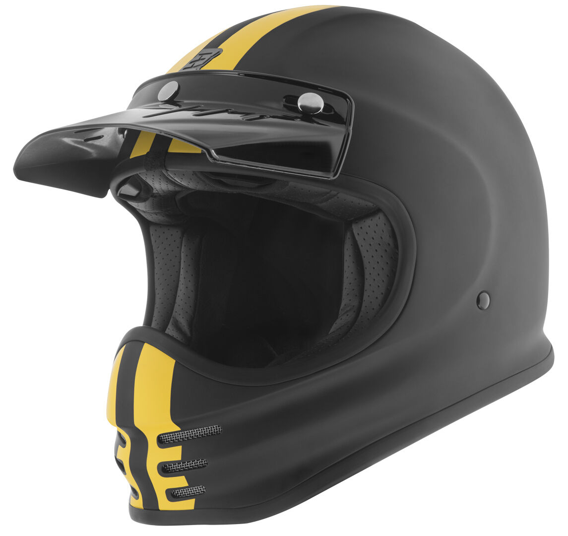 Bogotto V381 Schergo Casco de fibra de vidrio - Negro Amarillo (XL)