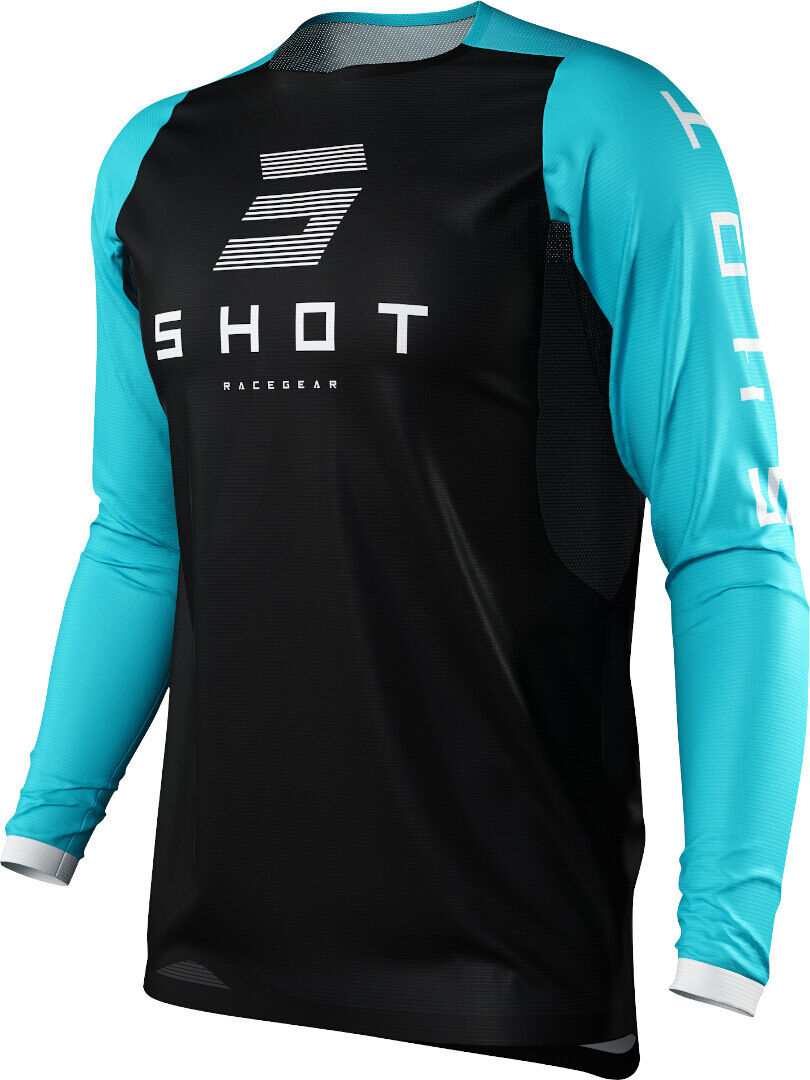Shot Contact Shelly Camiseta de Motocross Femenino - Negro Azul (L)