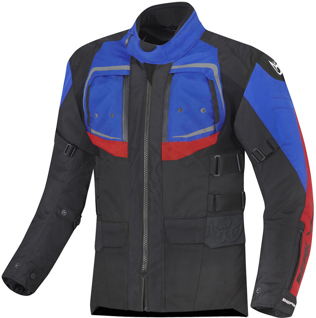 Berik Safari Pro Chaqueta textil impermeable 3 en 1 motocicleta - Negro Rojo Azul (56)