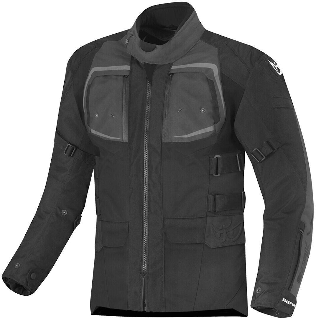 Berik Safari Pro Chaqueta textil impermeable 3 en 1 motocicleta - Negro Gris (48)