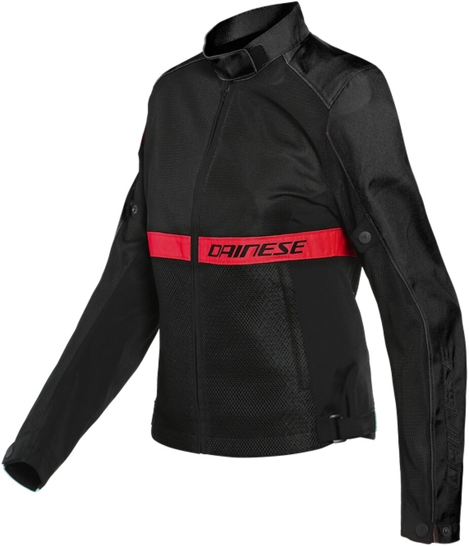 Dainese Ribelle Air Tex Damas motocicleta chaqueta textil - Negro Rojo (48)