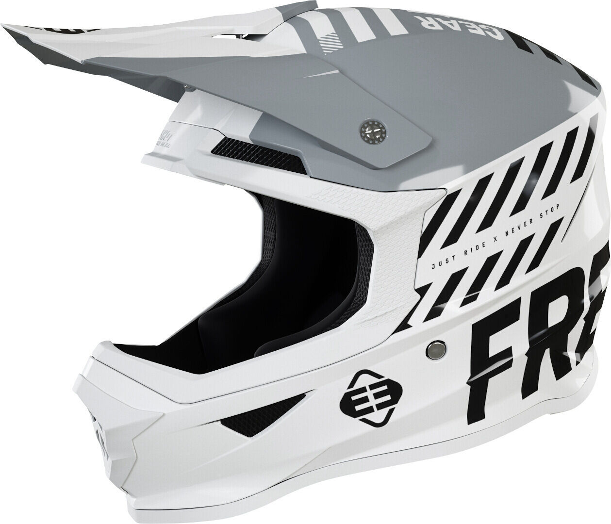 Freegun XP4 Danger Casco de Motocross - Negro Blanco (2XL)