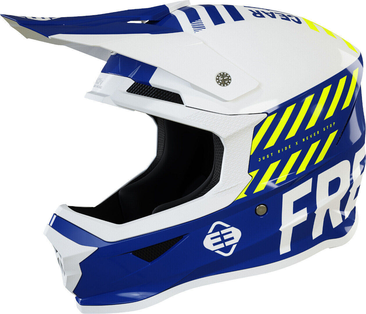 Freegun XP4 Danger Casco de Motocross - Blanco Turquesa Azul (2XL)