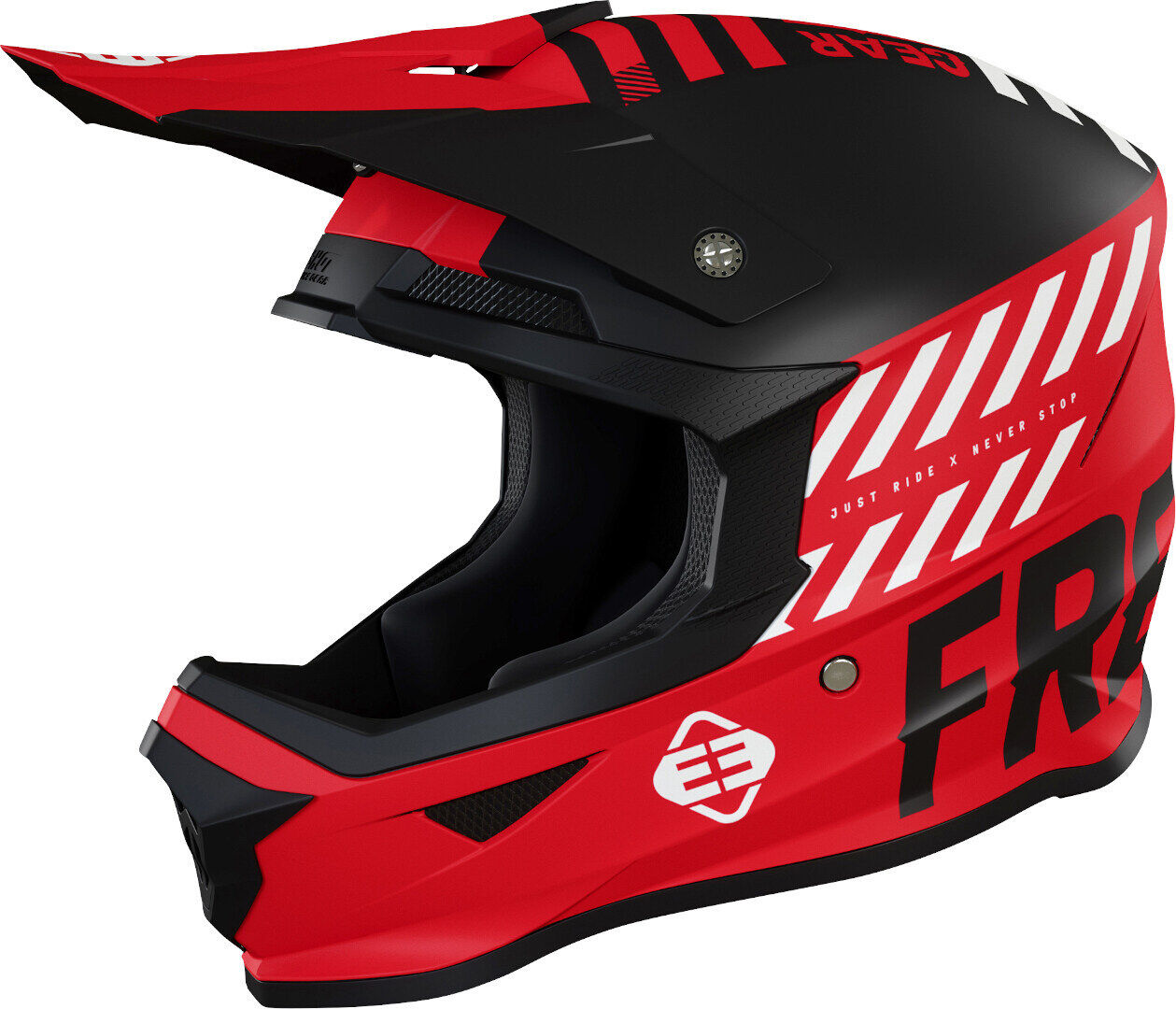 Freegun XP4 Danger Casco de Motocross - Negro Rojo (2XL)